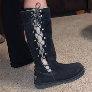Tall Ugg tie up boots